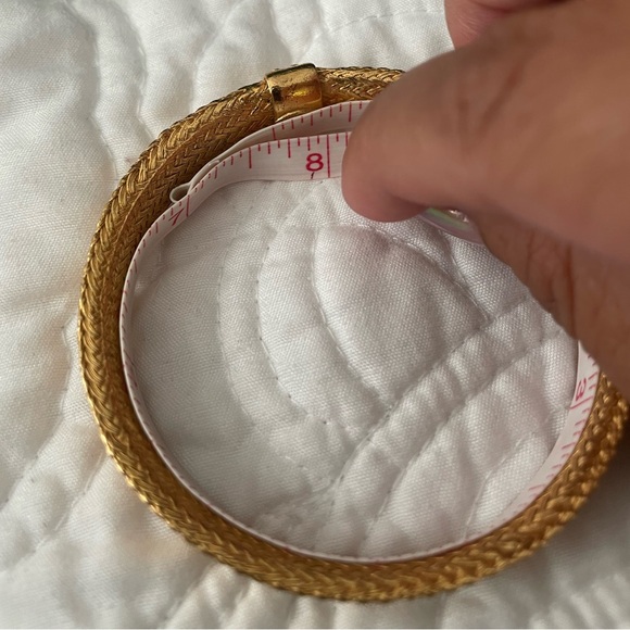 Gold Chanel CC 24k Woven Bangle 00A 2000 Vintage Y2K - Picture 11 of 15